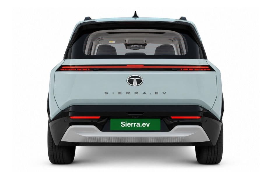 Tata Sierra EV rear view with full-width LED tail lamp design