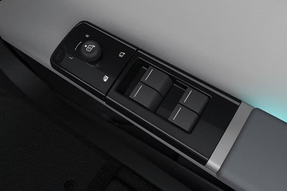 Sierra EV door control panel with power window and mirror adjustment switches