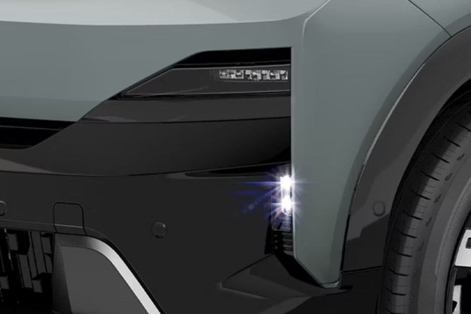 Close-up of the Sierra EV LED fog lamp integrated into the front bumper