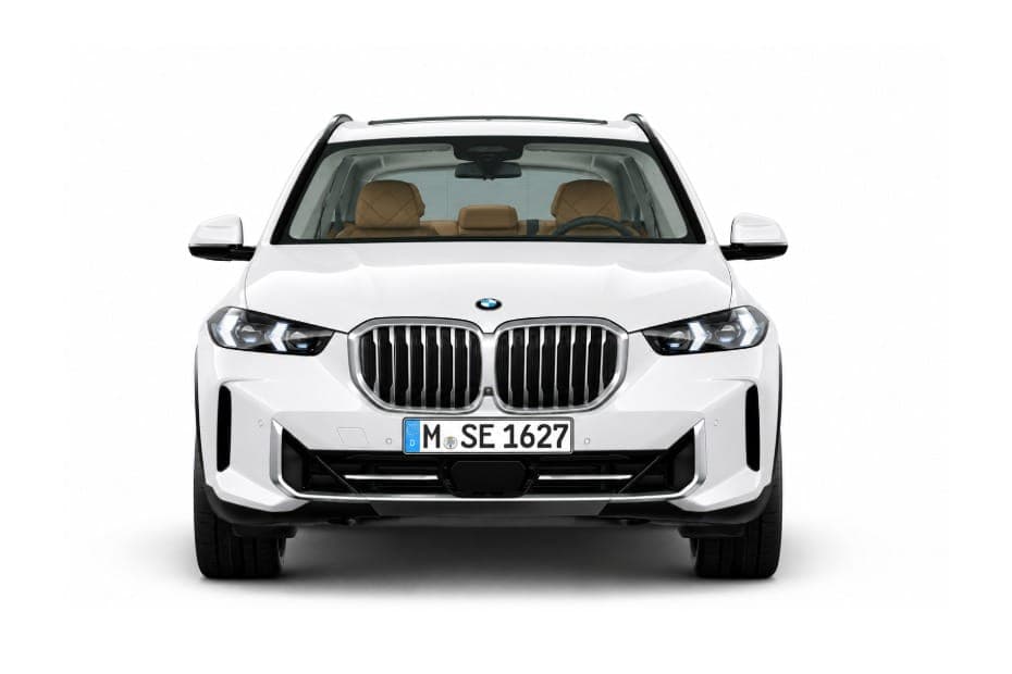 BMW X5 SUV front view showing headlights and kidney grille