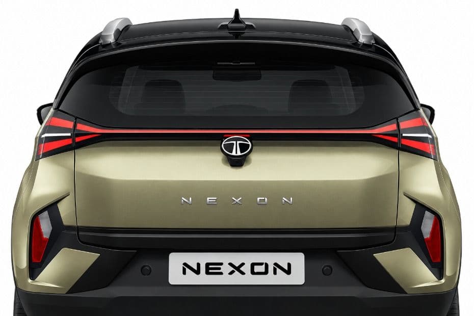Rear view showing connected LED tail lamps across the tailgate