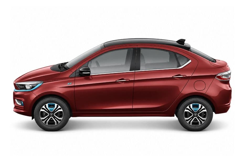 Tigor EV side profile with flowing body lines